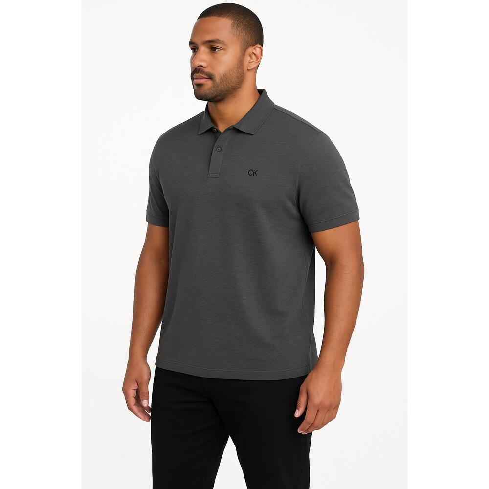 Calvin Klein LIQUID TOUCH‎ Dark Grey Short Sleeve CK Embroidery Polo Shirt XXL